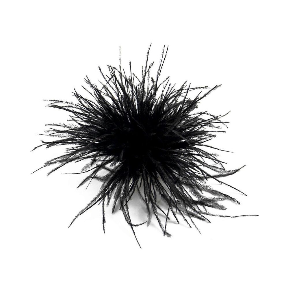 (Black) Feather Corsage Pins Feather Brooches Ostrich Feather Lapel Pins Jewelry Accessories for Sweater Dresses Decorations  Yellow