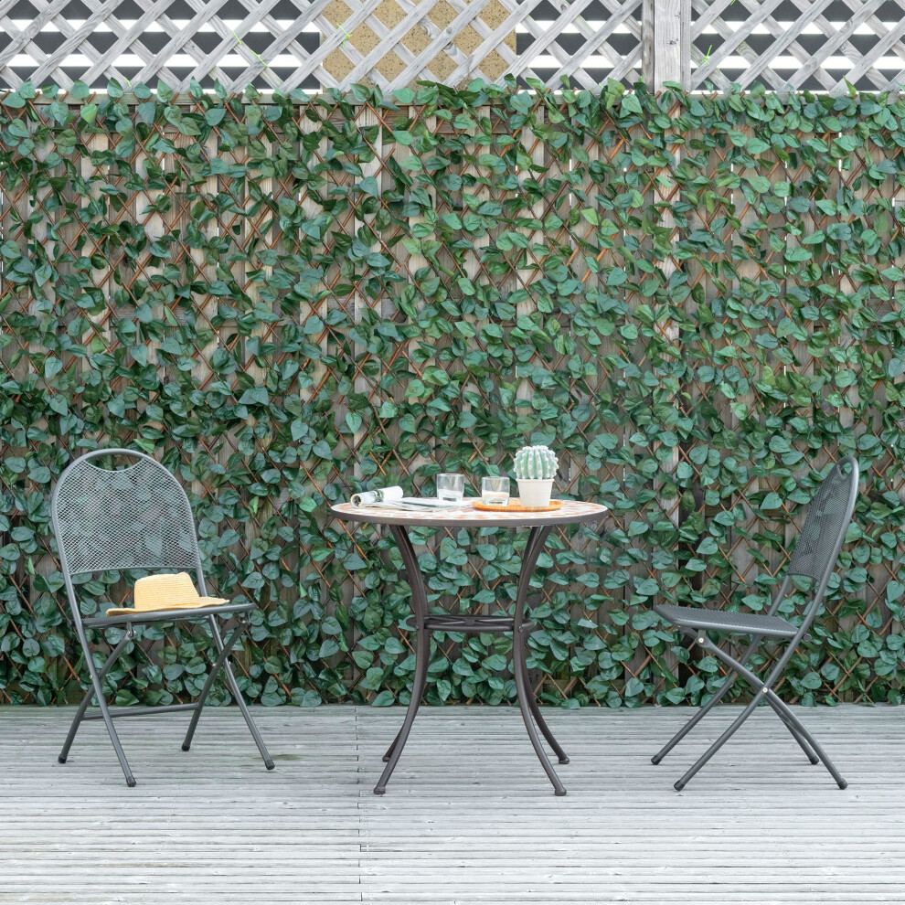 Outsunny 4 PCs Expanding Trellis Fence 2mx1m Privacy Screen for Garden Balcony