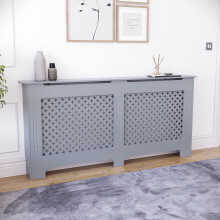 (Extra Large) Oxford Radiator Cover Dark Grey MDF Grill Guard