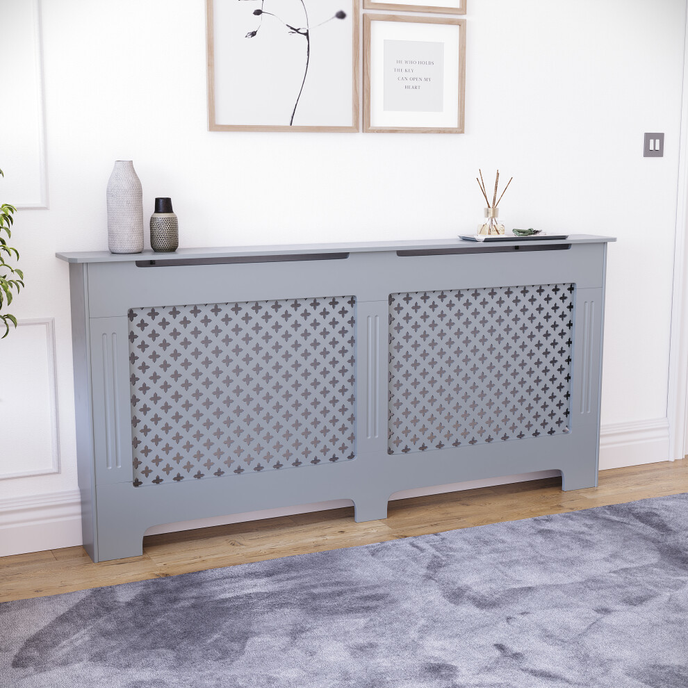 (Extra Large) Oxford Radiator Cover Dark Grey MDF Grill Guard-image-OPC-PH2C97R-NEW