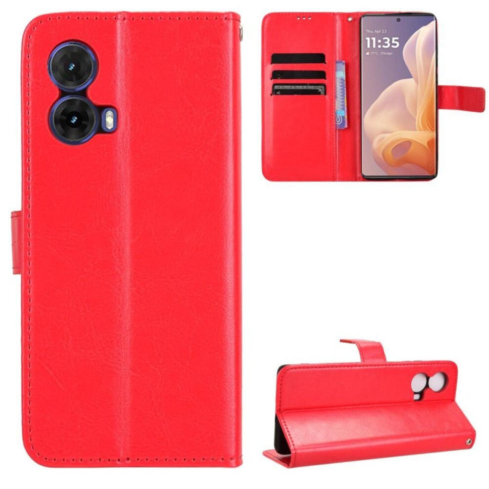 (Red) Case For Motorola Moto S50 Neo 5G Wallet Magnetic Flip Cover Card Holder Red 764563441105