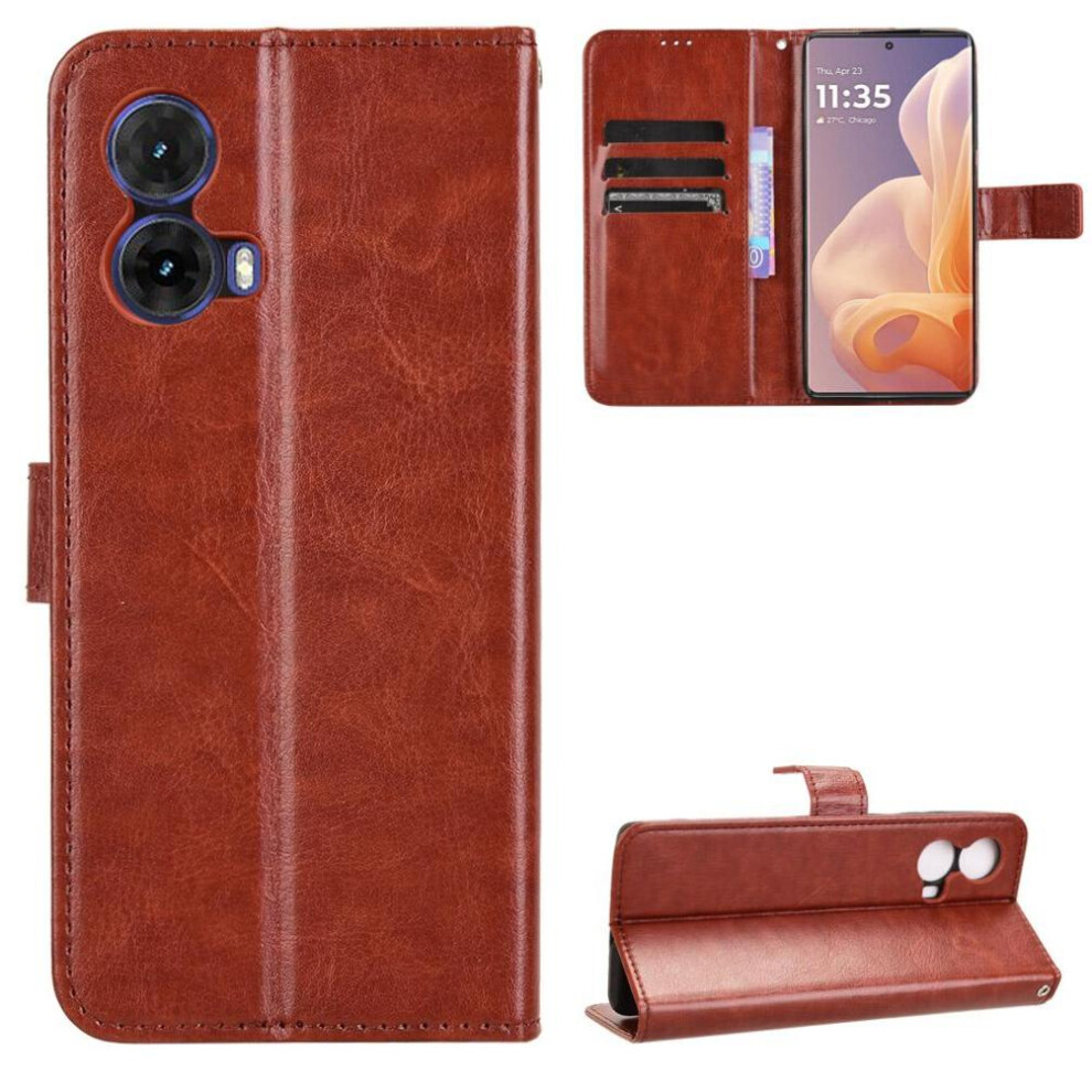 (Brown) Case For Motorola Moto S50 Neo 5G Wallet Magnetic Flip Cover Card Holder Brown 764563441129