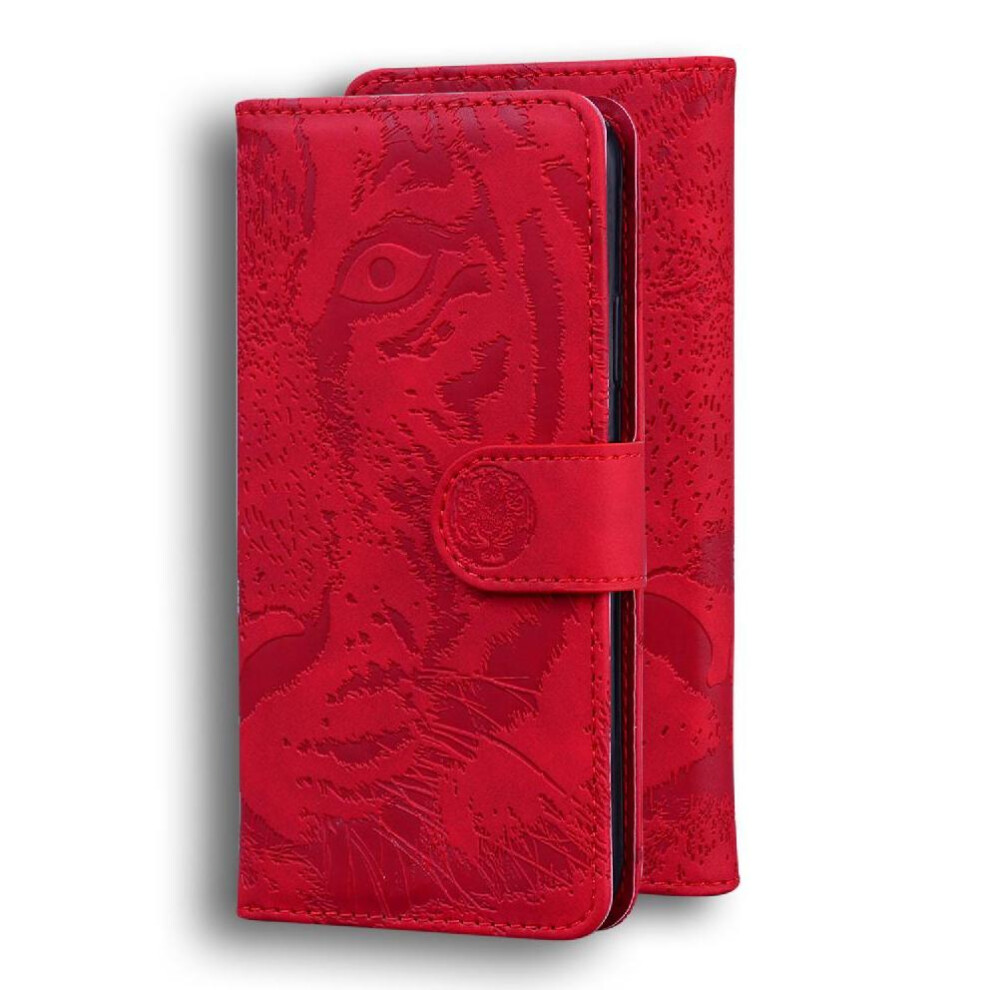 (Red) Flip Case For Oneplus Nord Ce4 5G Kickstand Protective Embossed Cute Tiger Leather Wallet Red 764563441754
