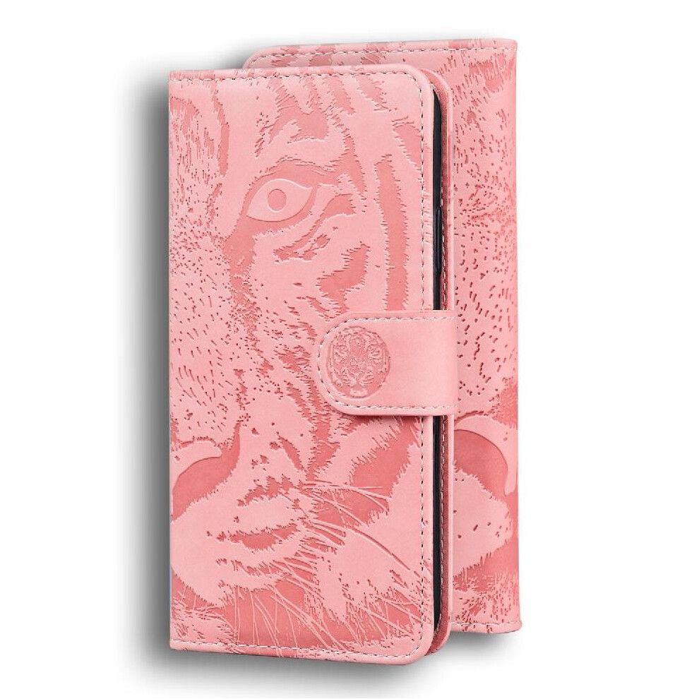 (Pink) Flip Case For Oneplus Nord Ce4 5G Kickstand Protective Embossed Cute Tiger Leather Wallet Pink 764563441792