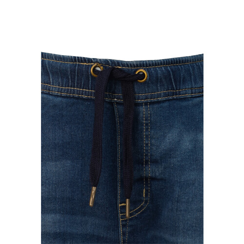 (S) Elasticated Denim Joggers with Drawcord and Classic Pockets - Mid Wash 2