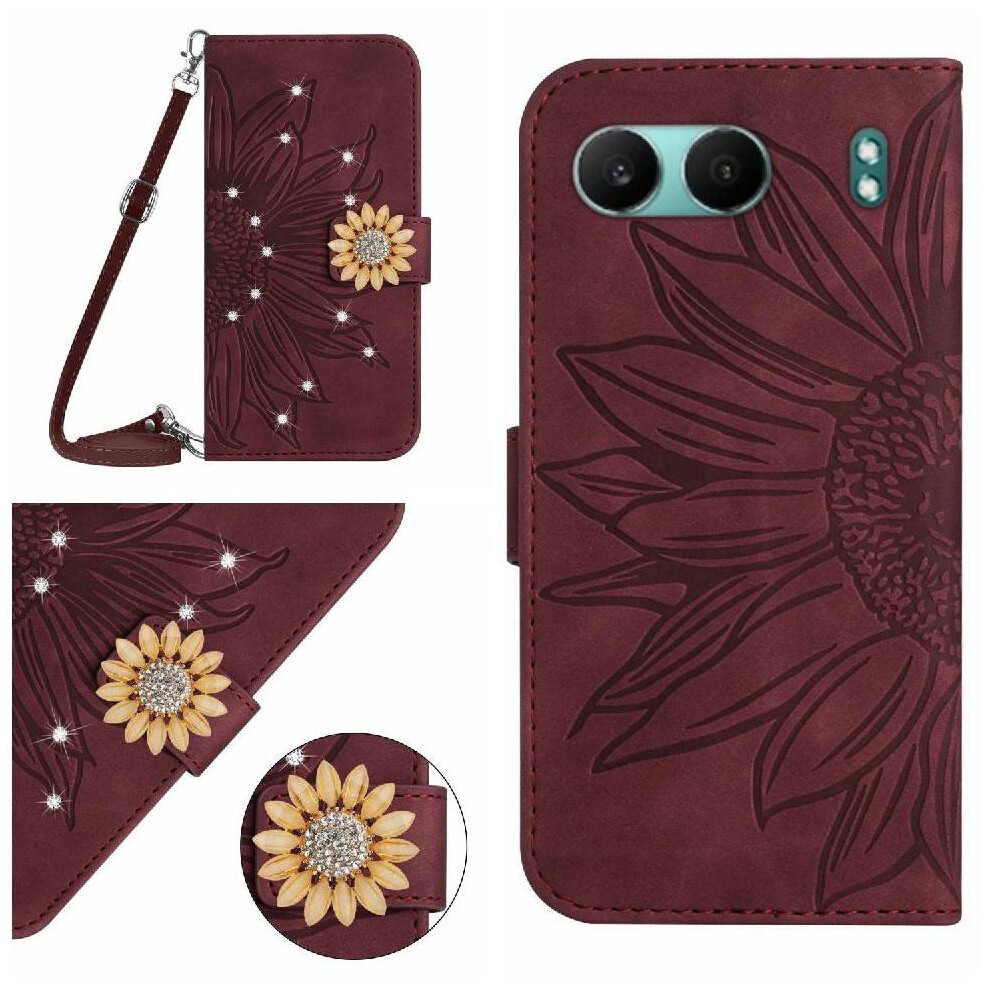 (Brown) Case For Oneplus Nord 4 5G Kickstand Protective With A Long Lanyard Leather Wallet With Card Slot Stand Sunflower Brown 764563442096