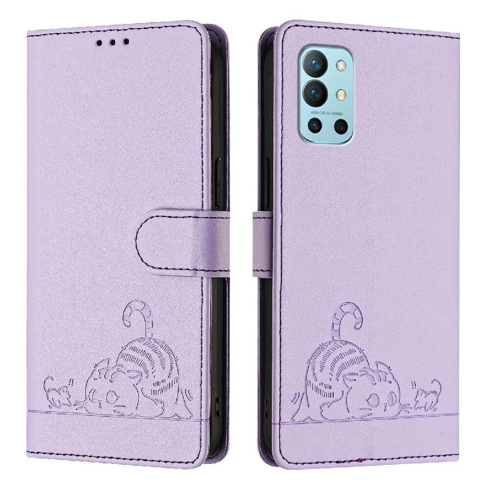 (Purple) Case For Oneplus 8T Cat Rfid Wallet Flip Cover Card Slot Holder Kickstand Purple 764563442430