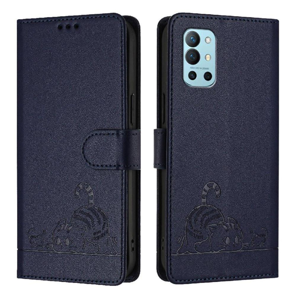 (Blue) Case For Oneplus 8T Cat Rfid Wallet Flip Cover Card Slot Holder Kickstand Blue 764563442423
