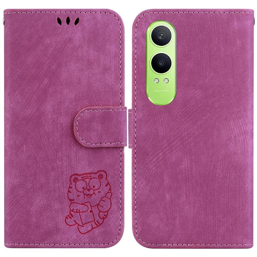 (Red) Case For Oneplus Nord Ce4 Lite Embossed Cute Tiger Holder Cover Flip Folio Wallet Case Card Pocket Red 764563442706