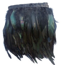 Sowder Rooster Hackle Fringe Fringe Fringe Trim 5-7 ""w pakiecie szerokosci 5 jardw (czarny)