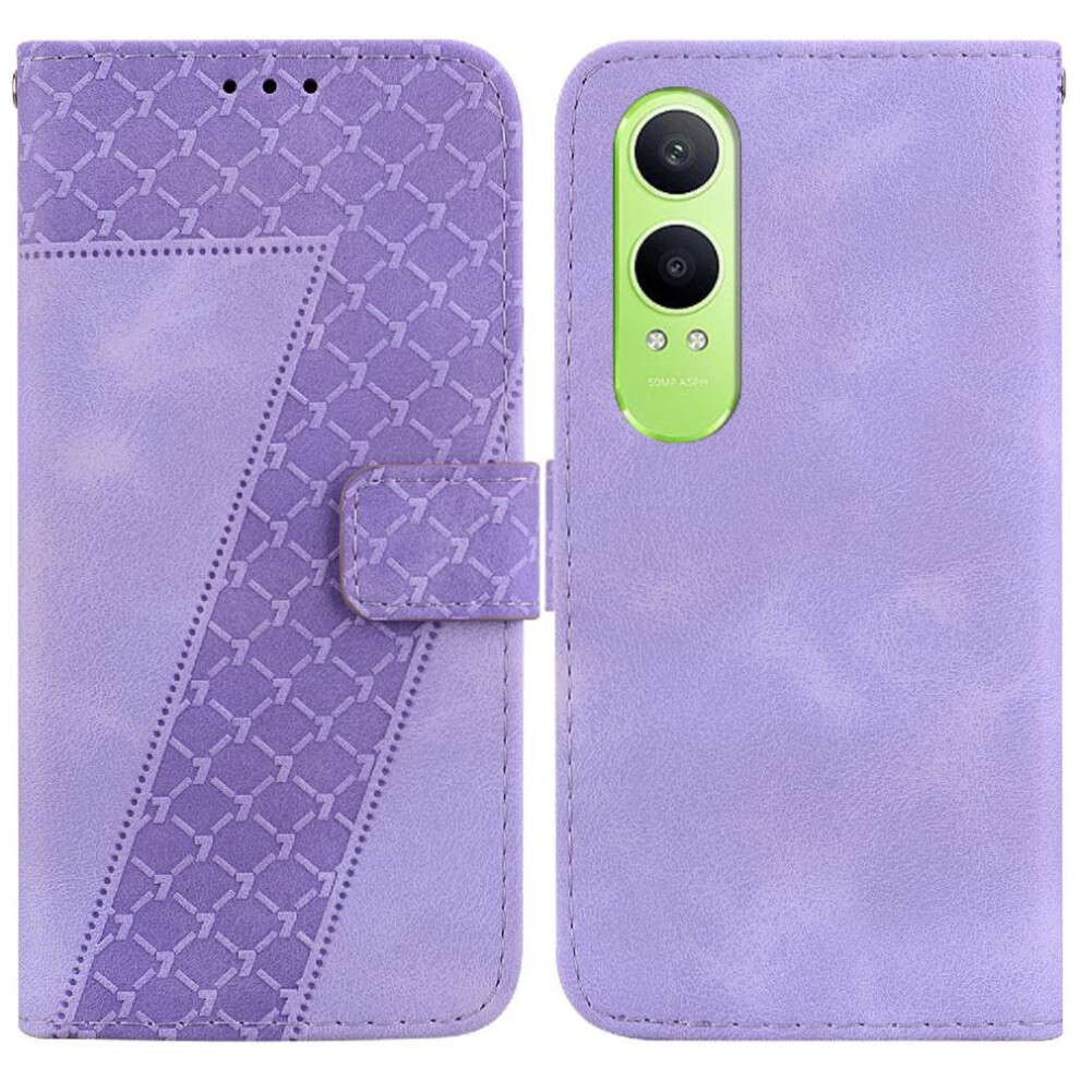 (Purple) Phone Case For Oneplus Nord Ce4 Lite Flip Folio Cover Wallet Pu Leather Embossed Pattern Card Slot Function Purple 764563443819