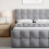 Home Discount (Double, Light Grey Velvet) Valentina Ottoman Bed Frame Bedroom Storage UKFR 6