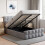 Home Discount (Double, Light Grey Velvet) Valentina Ottoman Bed Frame Bedroom Storage UKFR 3