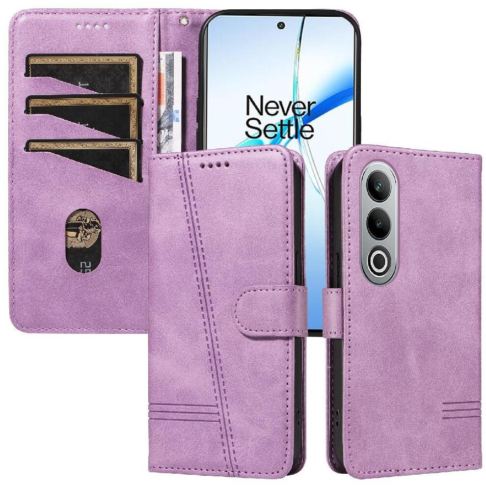 (Purple) Filp Case For Oneplus Nord Ce4 Pressed Pu Leather Detachable Black Bracelet Wallet Phone Case With Credit Card Slot Black,Purple 764563444625