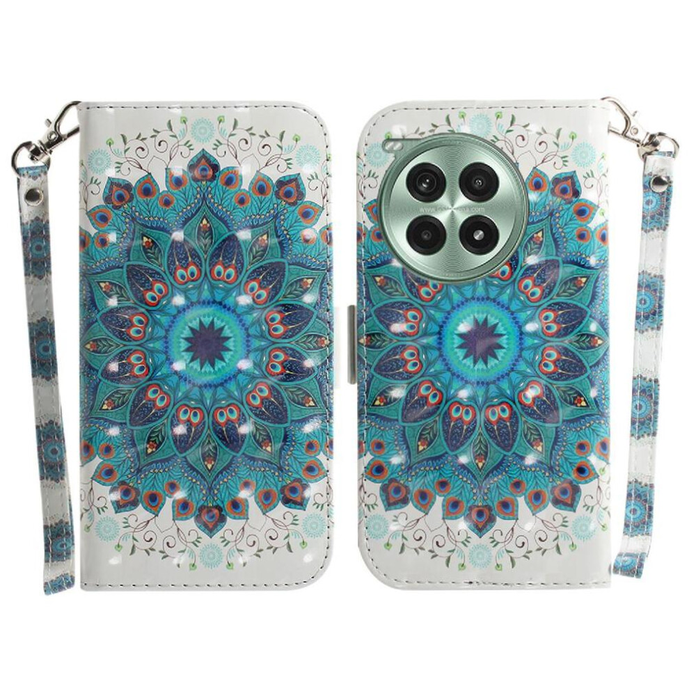 (C3 ) 3D Painted Protective Case For Oneplus Ace 3 Pro Lanyard Wallet Card Slots Pu Leather Magnetic Closure 764563444922