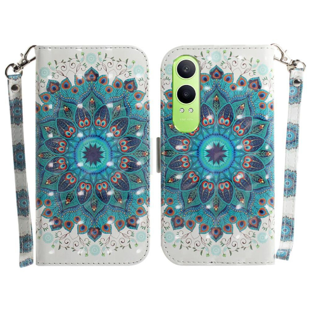 (C3 ) 3D Painted Protective Case For Oneplus Nord Ce4 Lite 5G Lanyard Pu Leather Magnetic Closure Card Slots Wallet 764563445042