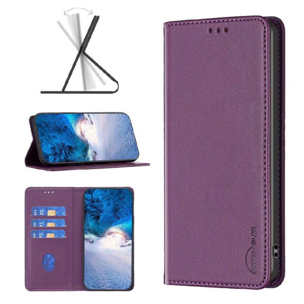 ( Violet) Flip Case For Oneplus 12R Multi-Color Business Multi-Card Slot Magnetic Wallet Pu Leather Dark 764563445608