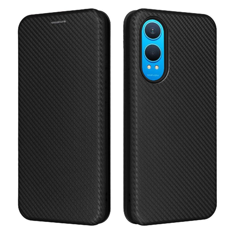 (Black) Flip Case For Oneplus Nord Ce4 Lite Magnetic Carbon Fiber Leather Folio Flip Case Full Protection Card Insertion With Card Holder Kickstand Black 764563446933