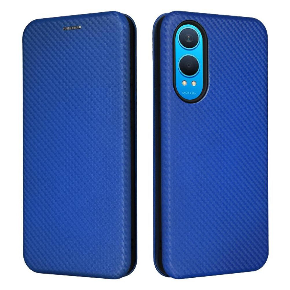 (Blue) Flip Case For Oneplus Nord Ce4 Lite Magnetic Carbon Fiber Leather Folio Flip Case Full Protection Card Insertion With Card Holder Kickstand Blue 764563446940