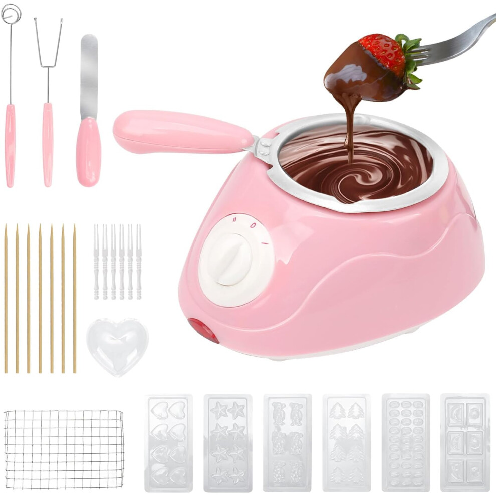 Melting Fondue Set,MINI Electric Chocolate Melting Pot,Cheese Fondue Pot,Chocolate Fondue Fountain,Warmer Machine for Milk Chocolate,Cheese