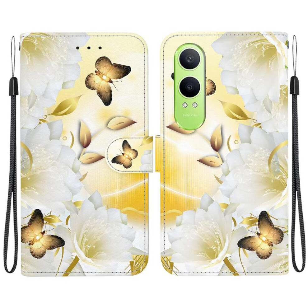 (C7 ) Case For Oneplus Nord Ce4 Lite 5G Card Slots Magnetic Closure Pu Leather Wallet Butterfly Flower Painted 764563447749