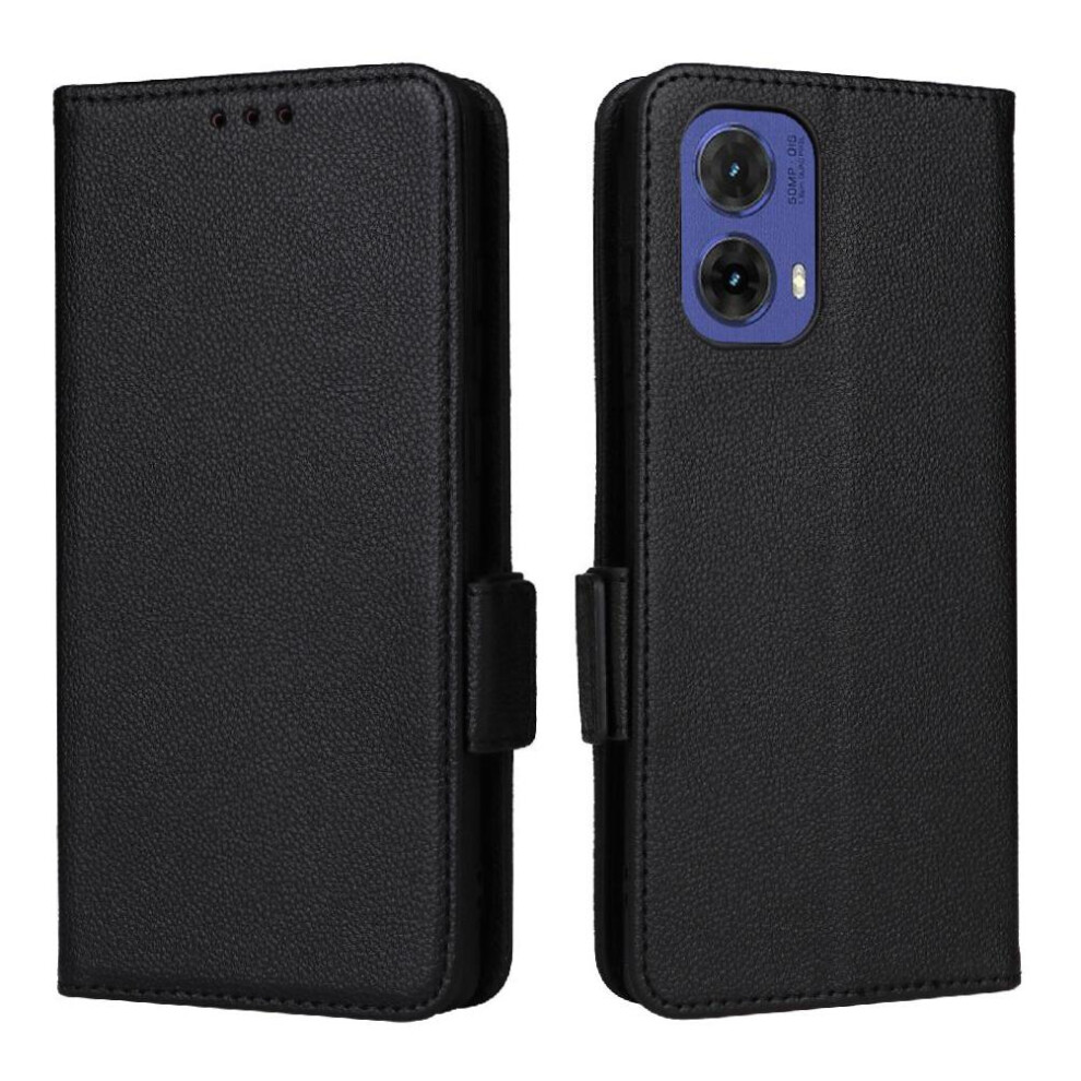 (Black) Flip Case For Motorola Moto S50 Neo 5G Pu Leather Side Buckle Wallet Magnetic Card Slots Holder Black 764563448029