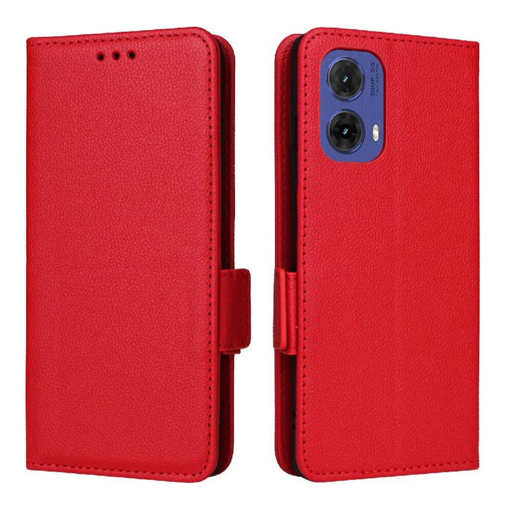 (Red) Flip Case For Motorola Moto S50 Neo 5G Pu Leather Side Buckle Wallet Magnetic Card Slots Holder Red 764563448036