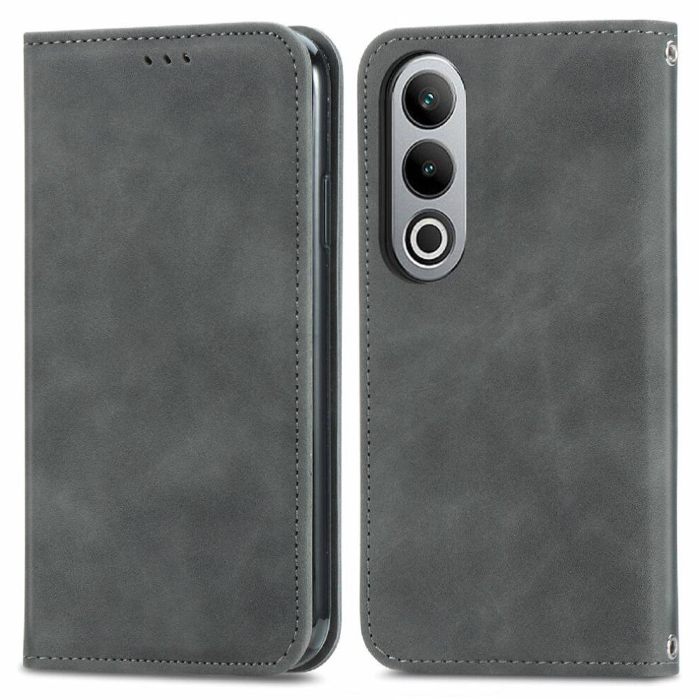 ( ) Flip Case For Oneplus Nord Ce4 Wallet Shockproof Simple Business Flip Cover Leather Case Gray 764563449088