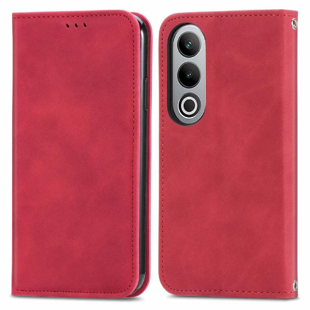 (Red) Flip Case For Oneplus Nord Ce4 Wallet Shockproof Simple Business Flip Cover Leather Case Red 764563449071
