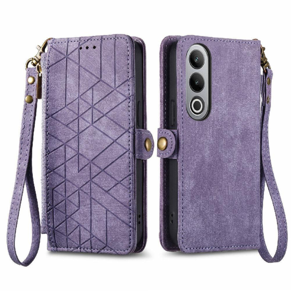 (Purple) Flip Case For Oneplus Nord Ce4 Simple Business Shockproof Wallet Flip Cover Leather Case Purple 764563449149