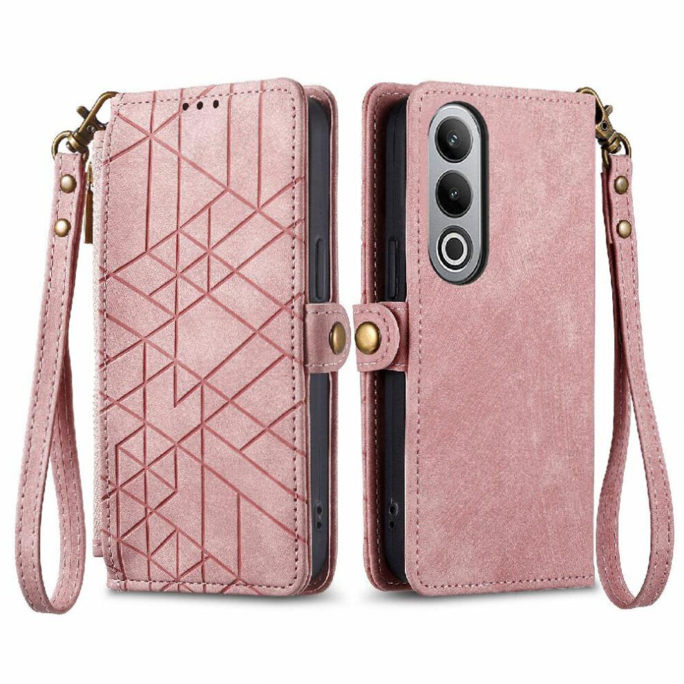 (Pink) Flip Case For Oneplus Nord Ce4 Simple Business Shockproof Wallet Flip Cover Leather Case Pink 764563449132