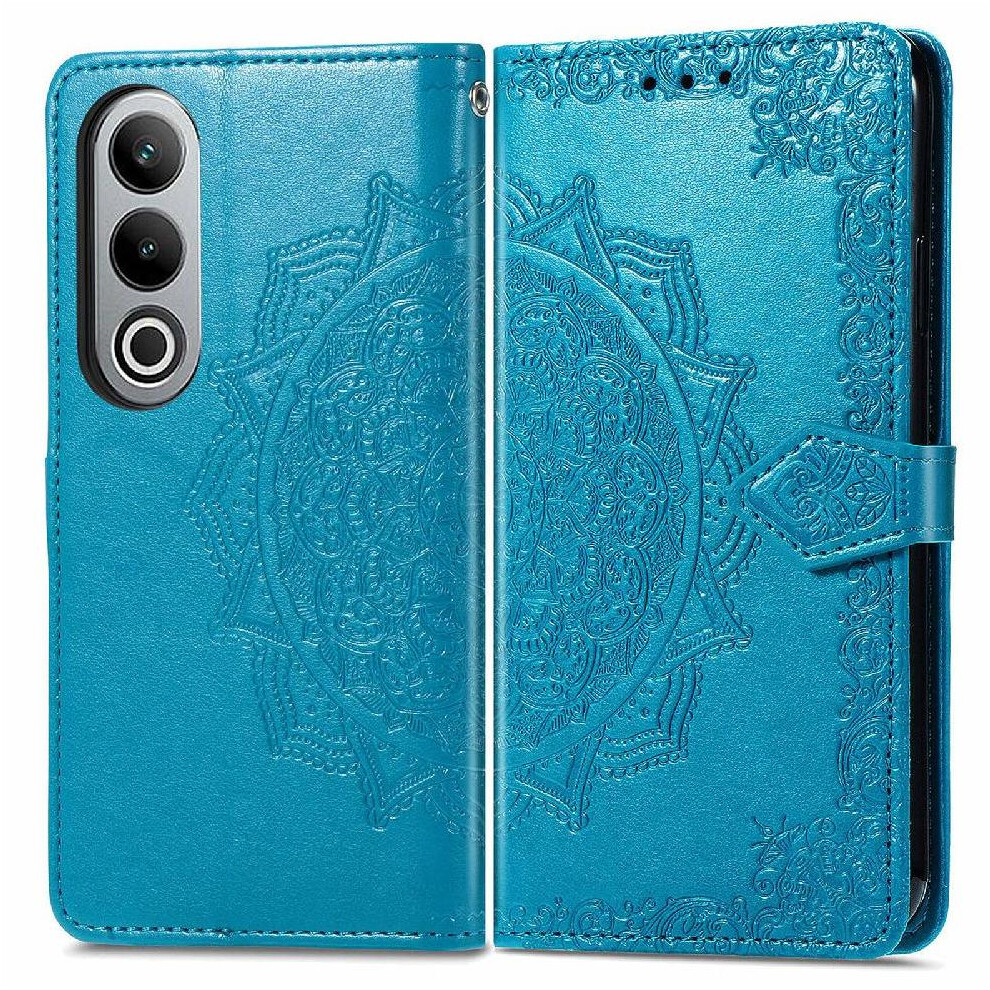 (Blue) Flip Case For Oneplus Nord Ce4 Shockproof Exquisite Pattern Flip Cover Leather Case Simple Business Blue 764563449194