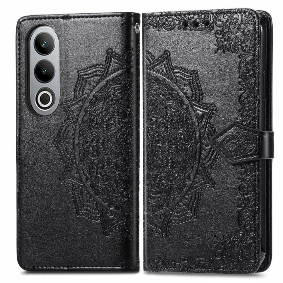 (Black) Flip Case For Oneplus Nord Ce4 Shockproof Exquisite Pattern Flip Cover Leather Case Simple Business Black 764563449163