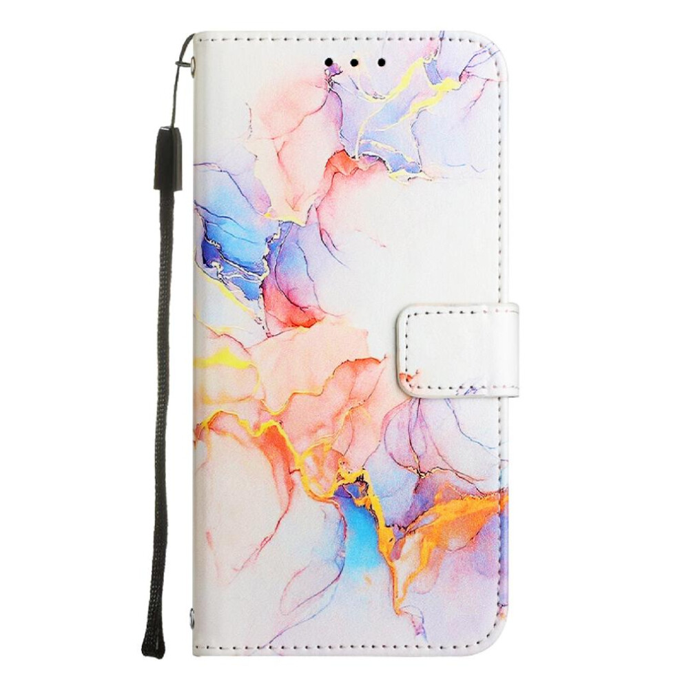 (White) Case For Oneplus 12 5G Pu Leather Marble Pattern Kickstand Wallet White 764563449804