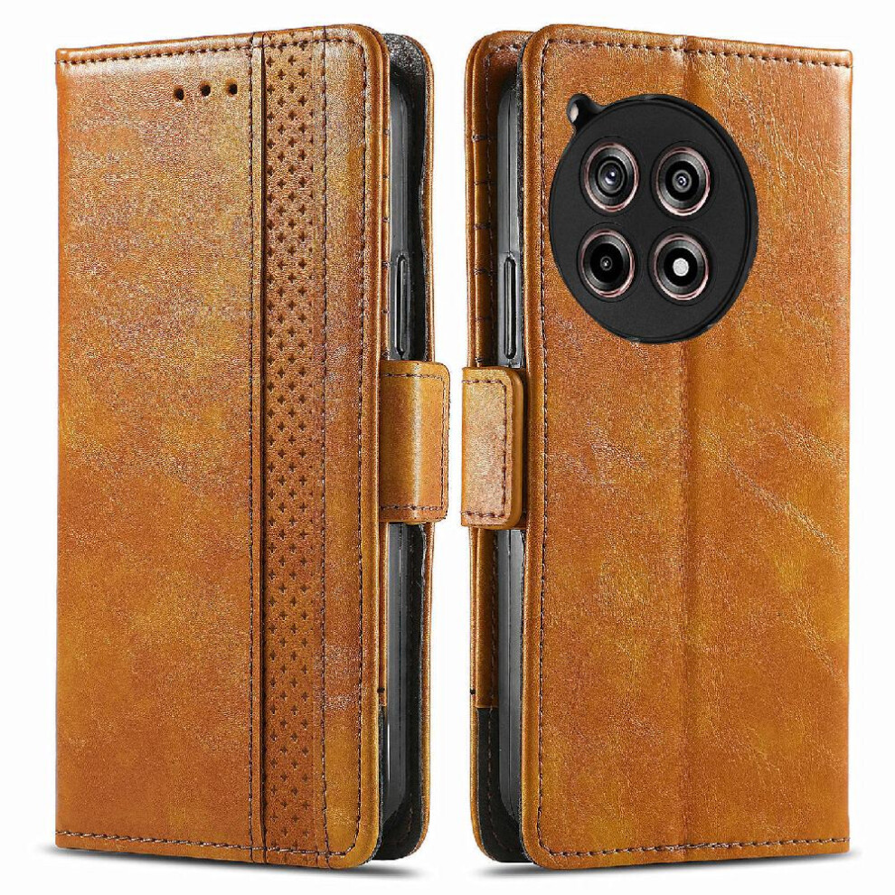 (Yellow) Flip Case For Oneplus 12R Splicing Multi-Color Business Wallet Multi-Card Slot Yellow 764563450992
