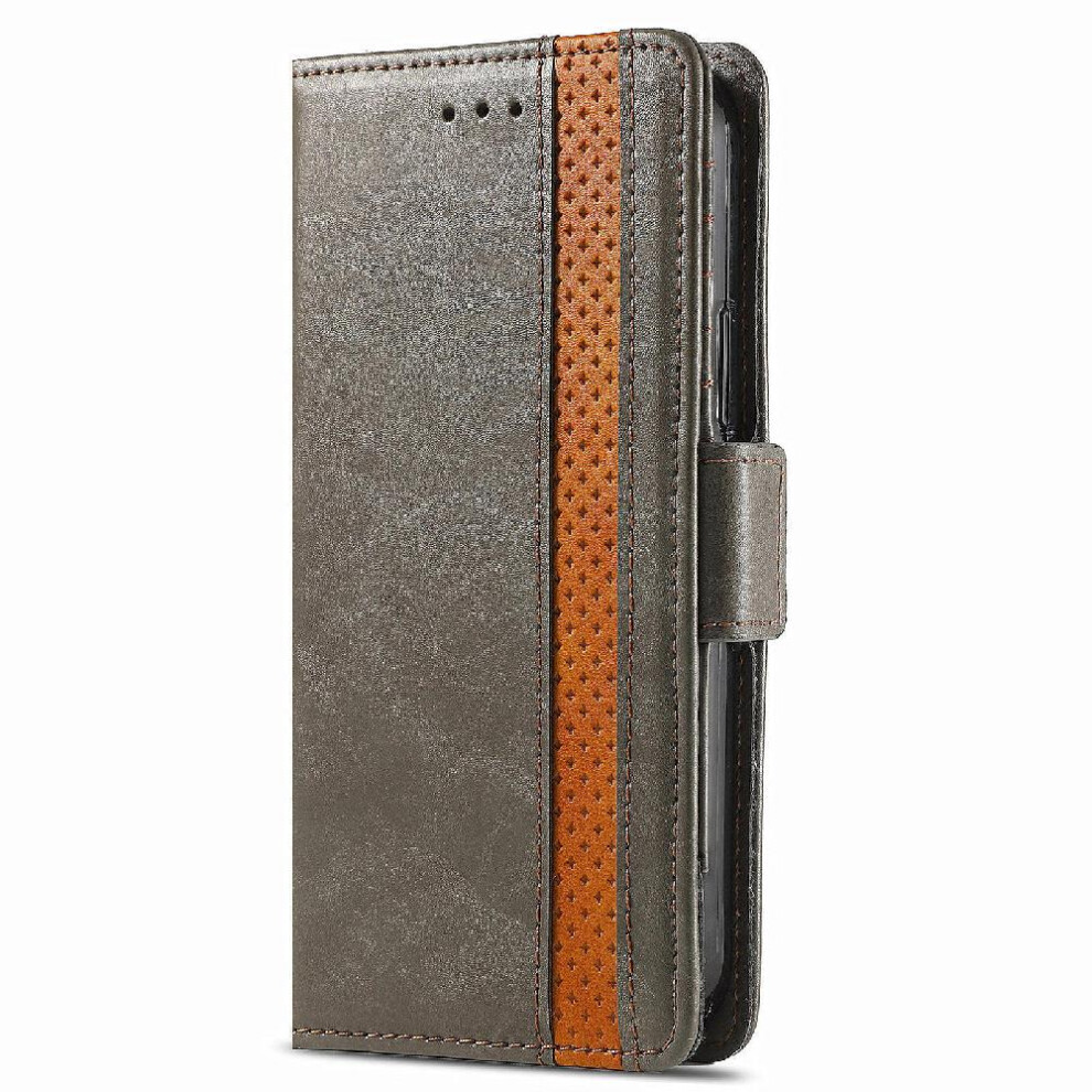 ( ) Flip Case For Oneplus 12R Splicing Multi-Color Business Wallet Multi-Card Slot Gray 764563450985