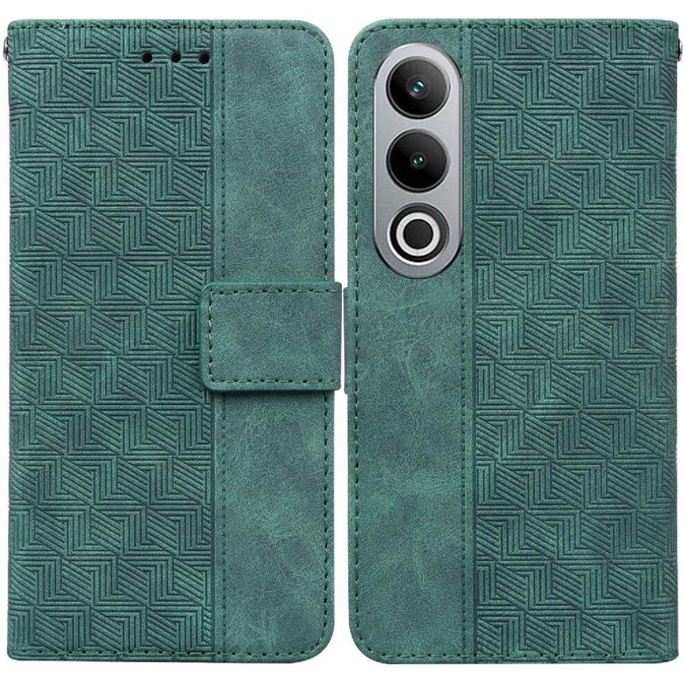 (Green) Flip Case For Oneplus Nord Ce4 5G Wallet Cover Premium Pu Leather Flip Folio Kickstand Feature Geometric Embossed Green 764563451371