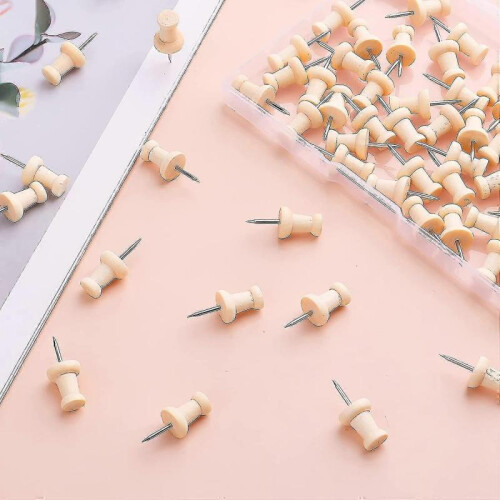 Wooden Pushpins Map Marker Pushpins 100pcs 2