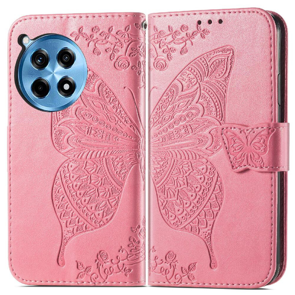 (Pink) Case For Oneplus 12R Butterfly Multi-Color Business Wallet Wing Pink 764563452378