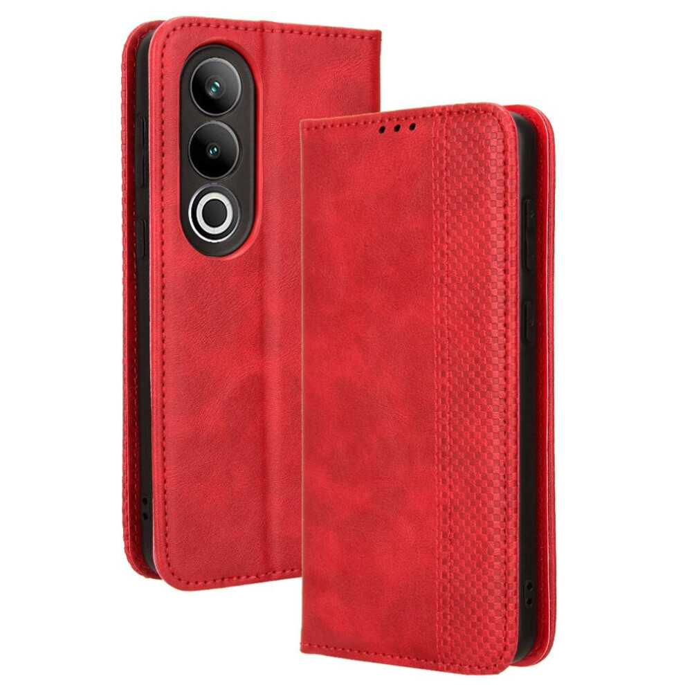 Photos - Case   For OnePlus Nord CE4 5G Wallet PU Leather Magnetic Closure(Red)