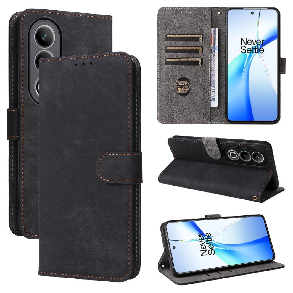 (Black) Case For Oneplus Nord Ce4 5G Pu Leather Rfid Blocking Card Slots Cover Magnetic Closure Flip Folio Wallet Black 764563452941