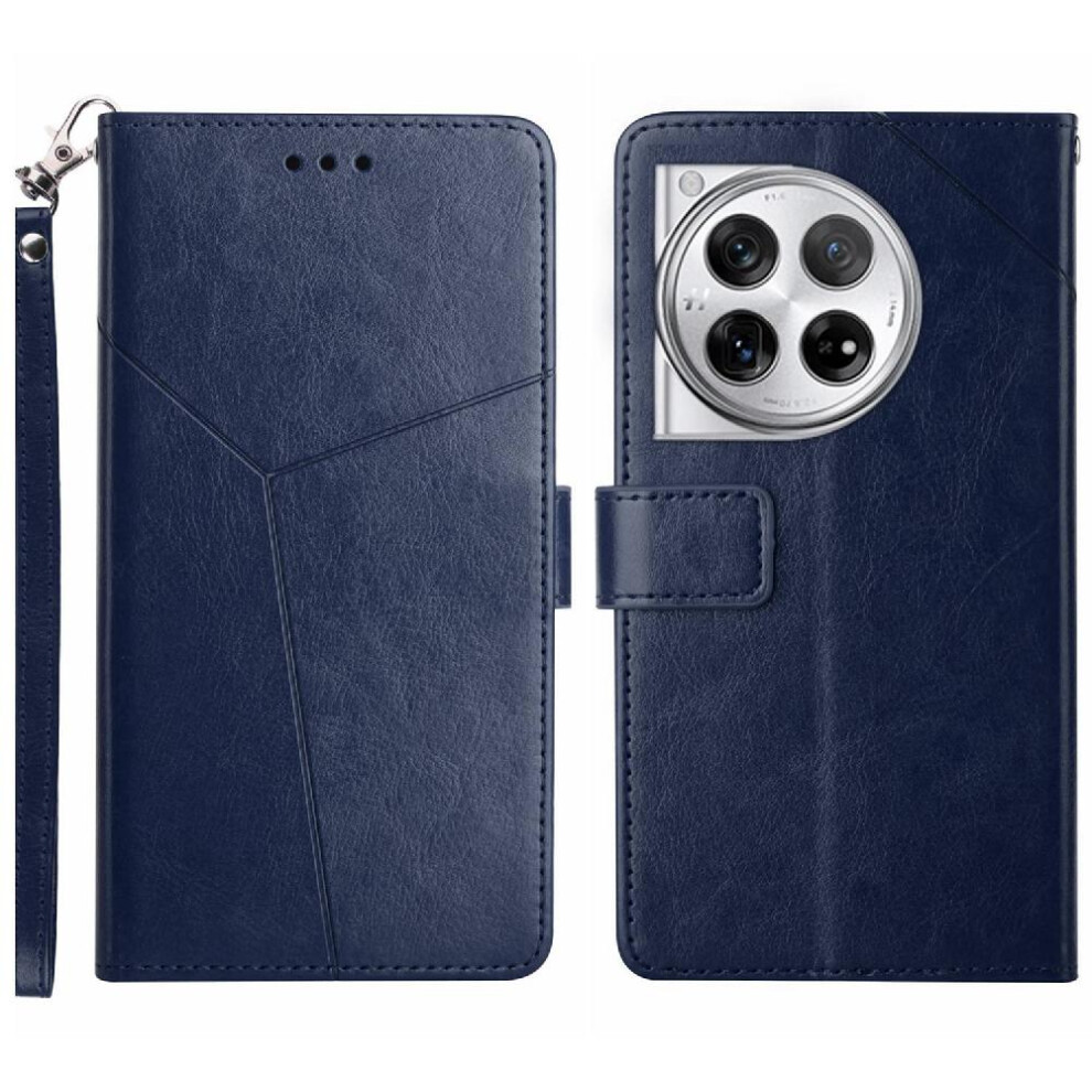 (Blue) Case For Oneplus 12R 5G Leather Wallet Kickstand-Durable Shockproof Tpu Shell Flip Cover Book Folding Blue 764563453207