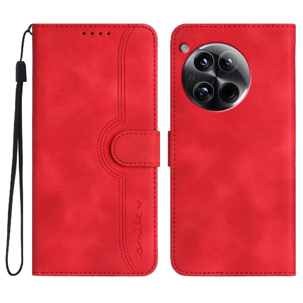 Photos - Case  Compatible With OnePlus 12  Premium Pu Wallet Built-in Magnet Cover(Red)