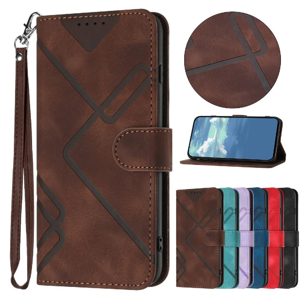 (Brown) Case For Oneplus 12 5G Pu Leather Flip Wallet Magnetic Cover With Card Slot Stand Brown 764563454204