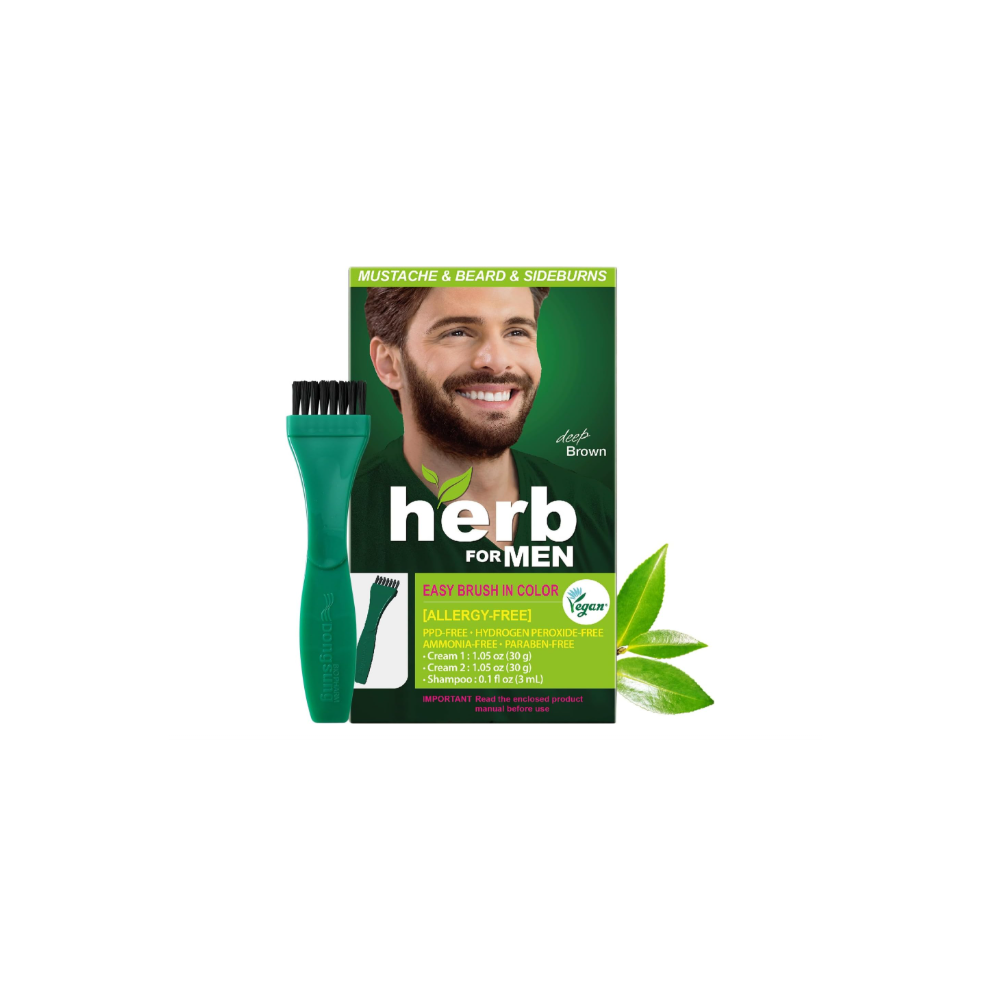 Just Vegan Brown Herb For Men, Ppd & Ammonia Free Mustache & Beard Dye
