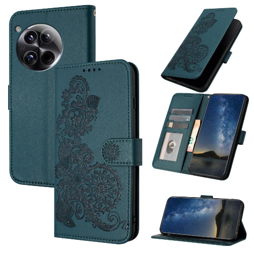 (Green) Case For Oneplus 12 Kickstand Protective With Card Slot Stand Flip Folio Book Pu Leather Magnetic Closure Green 764563454532