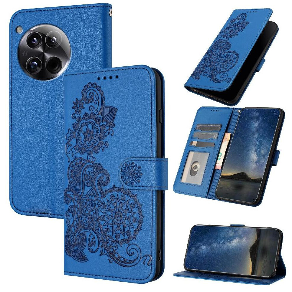 (Blue) Case For Oneplus 12 Kickstand Protective With Card Slot Stand Flip Folio Book Pu Leather Magnetic Closure Blue 764563454495