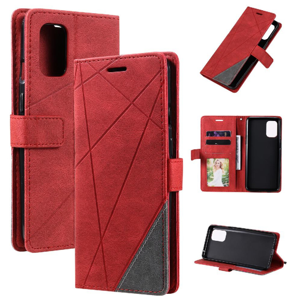 (Red) Case For Oneplus 8T Shockproof Pu Leather Wallet Flip Folio Card Holder Kickstand Magnetic Red 764563454570