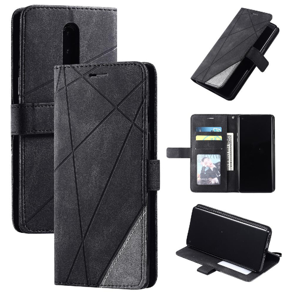 (Black) Case For Oneplus 8 Card Holder Kickstand Wallet Flip Folio Pu Leather Magnetic Shockproof Black 764563454686