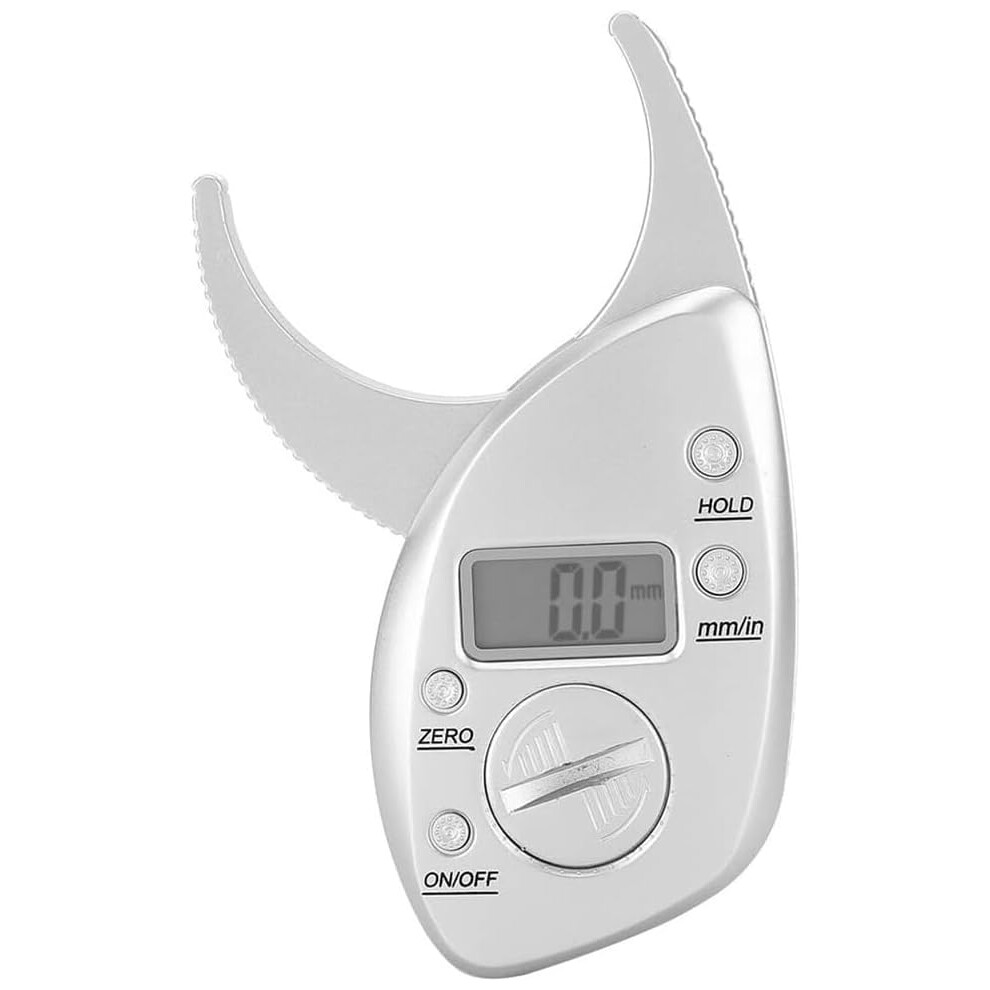 Digital Body Fat Caliper, Sebum Meter with Skinfold Measurement Clamp High Accuracy LCD Display Battery Powered for Adults Silver